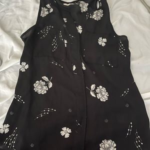 Black and white dressy tank